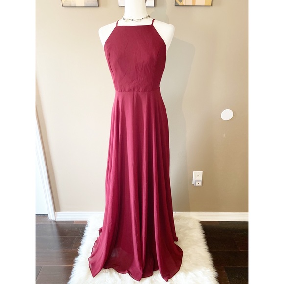 Lulu’s Mythical Kind Of Love Wine Gown Dress - Picture 3 of 9